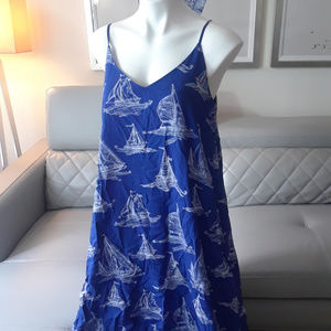 NWT Women's Antibes Blanc Nautical Sailboat Dress
